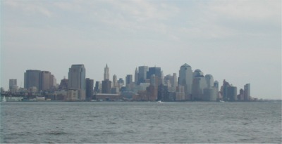 view of southern Manhattan from NJ