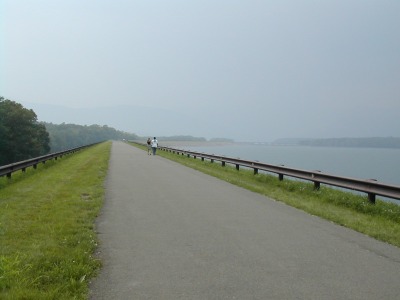 Walkers on the Ashokan Reservoir path